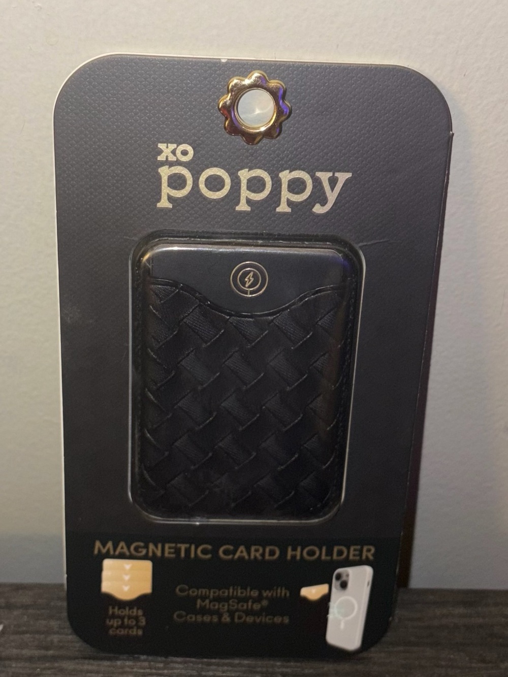 xo poppy Magnetic Card Holder – Black